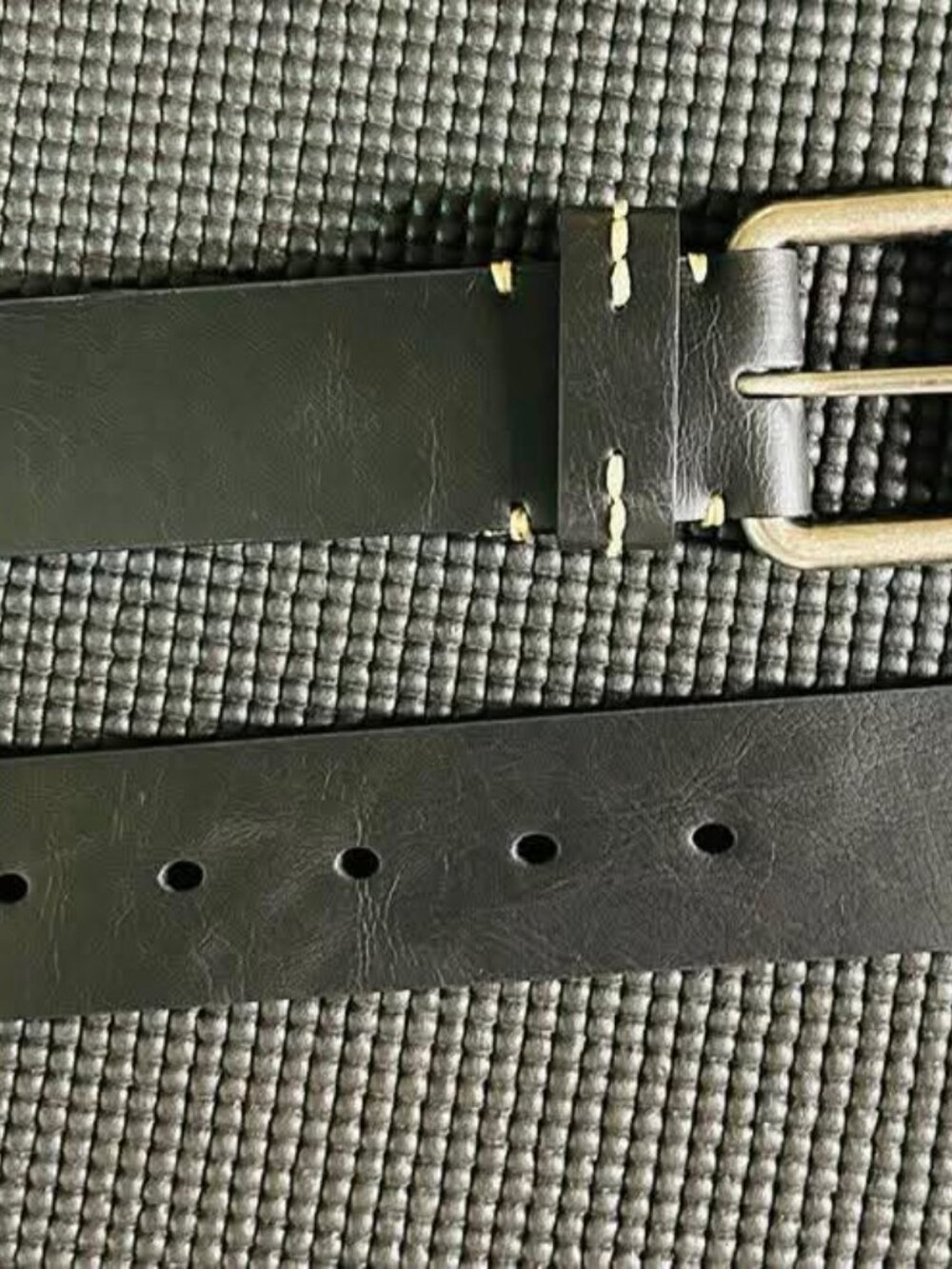 NYBC Mens Black Leather Belts Bartack Stitching Multiple Sizes NWT See Details